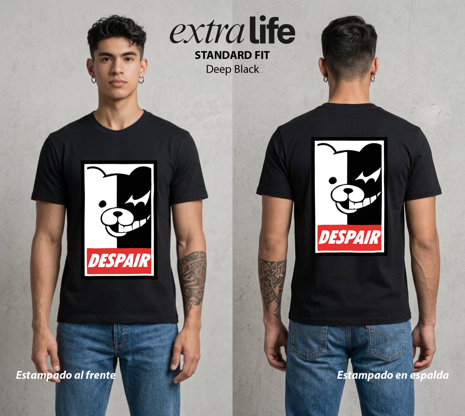 El Juicio Final Escolar | El Juez de la Desesperanza #00608 - Playera Standard Fit | Deep Black - Foto en modelo