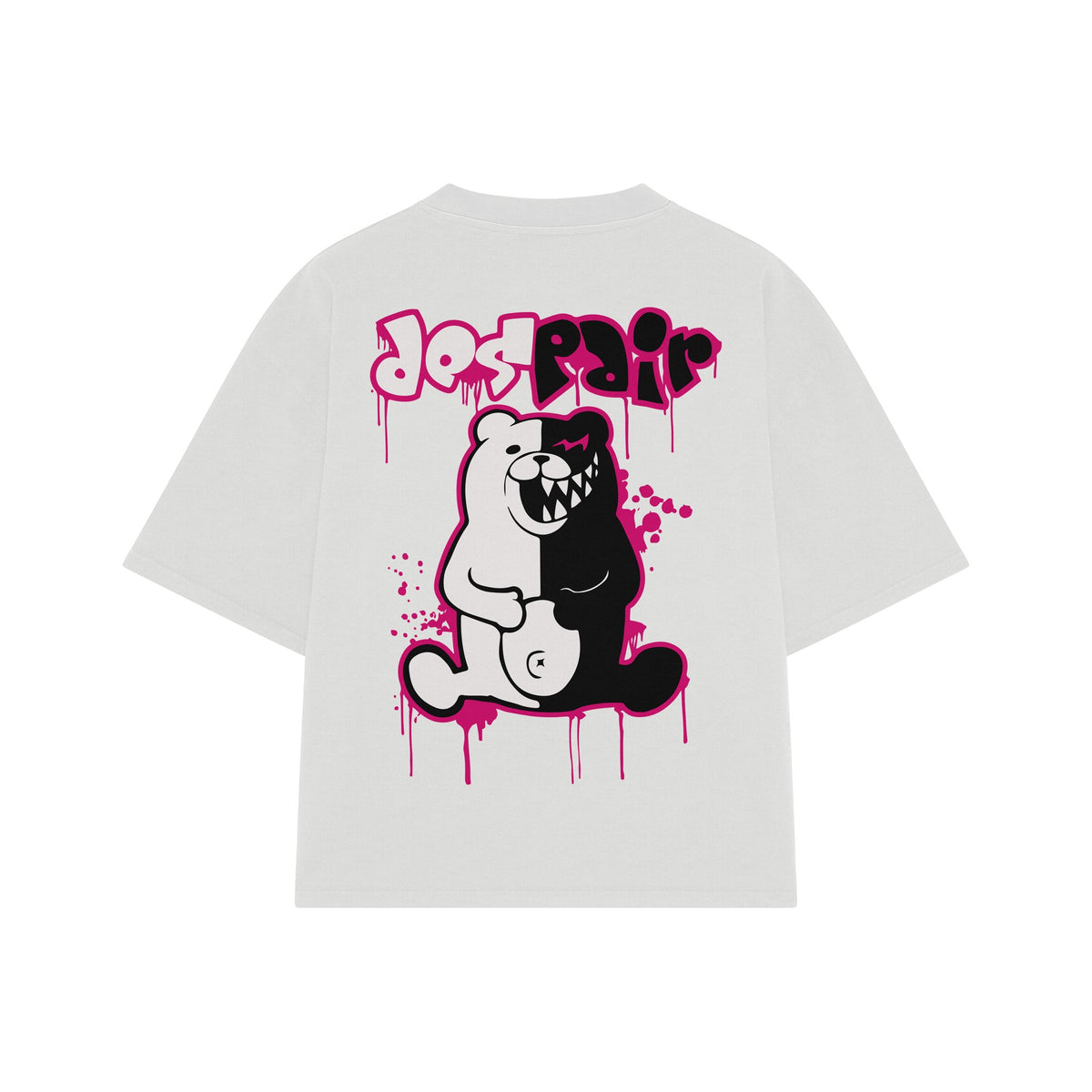 Playera streetwear premium de anime y gaming ExtraLife MX, corte oversized drop shoulder ligero y fresco en color Deep Black y Off-White, moda urbana mexicana de culto.