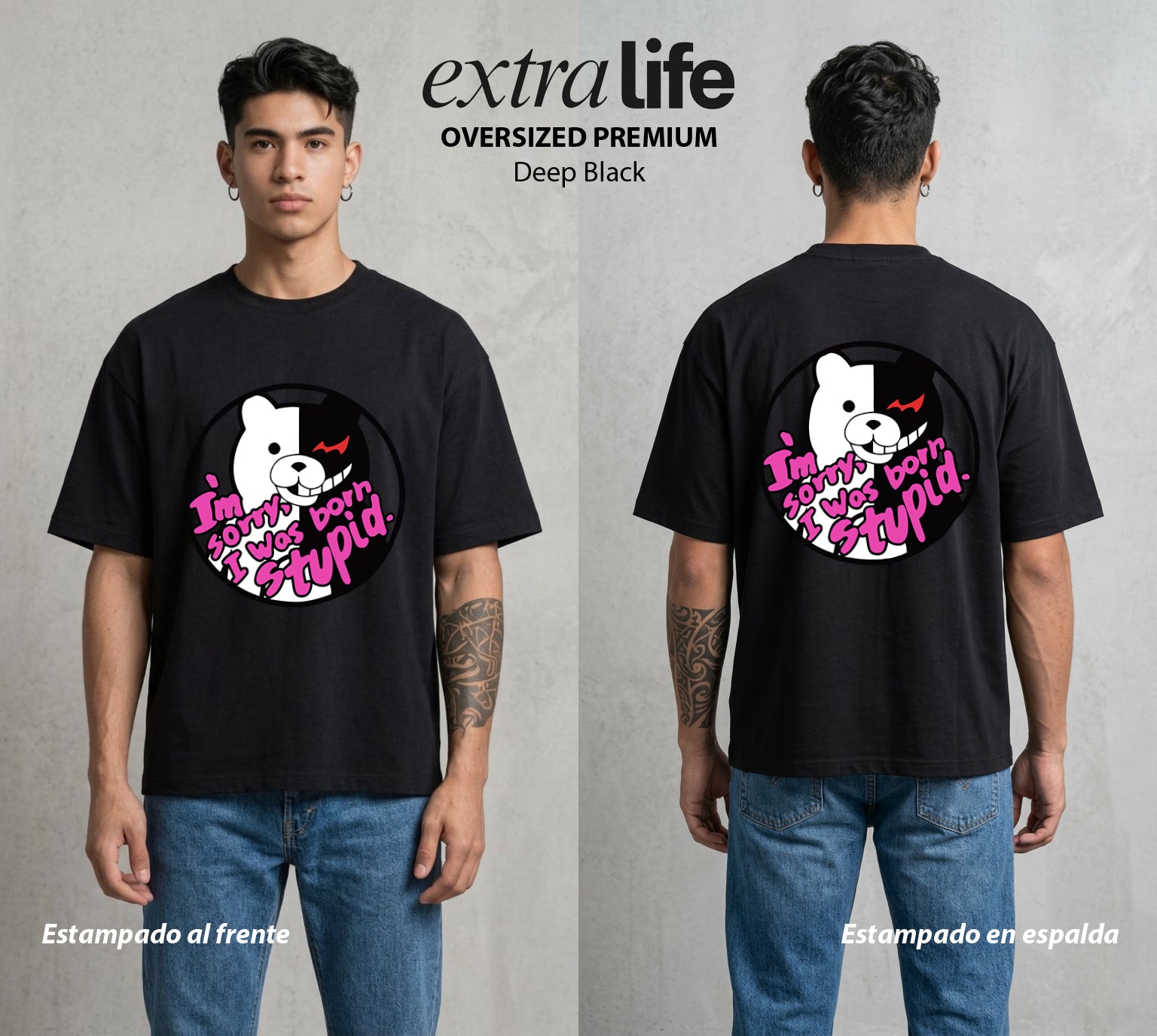 El Juicio Final Escolar | El Caos del Coeficiente #00614 - Playera Oversized Premium | Deep Black - Foto en modelo