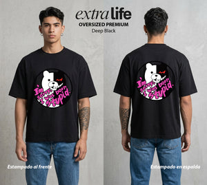 El Juicio Final Escolar | El Caos del Coeficiente #00614 - Playera Oversized Premium | Deep Black - Foto en modelo