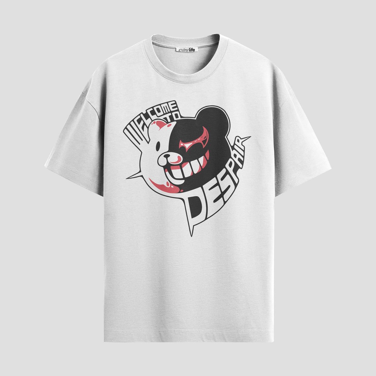 Playera urbana de anime y gaming ExtraLife MX, corte Classic Premium unisex ligero y transpirable en color Deep Black y Pure White, ropa de uso diario para gym y casual.