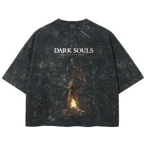 Playera streetwear premium de anime y gaming ExtraLife MX, corte boxy deluxe mineral wash heavyweight en color Acid Wash, moda urbana mexicana de culto.