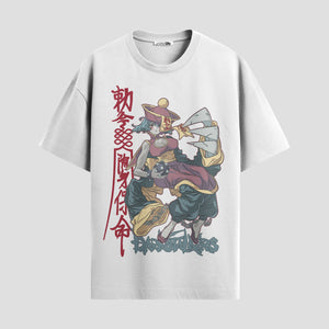 Playera urbana de anime y gaming ExtraLife MX, corte Standard Fit unisex ligero y transpirable en color Deep Black y Pure White, ropa de uso diario para gym y casual.