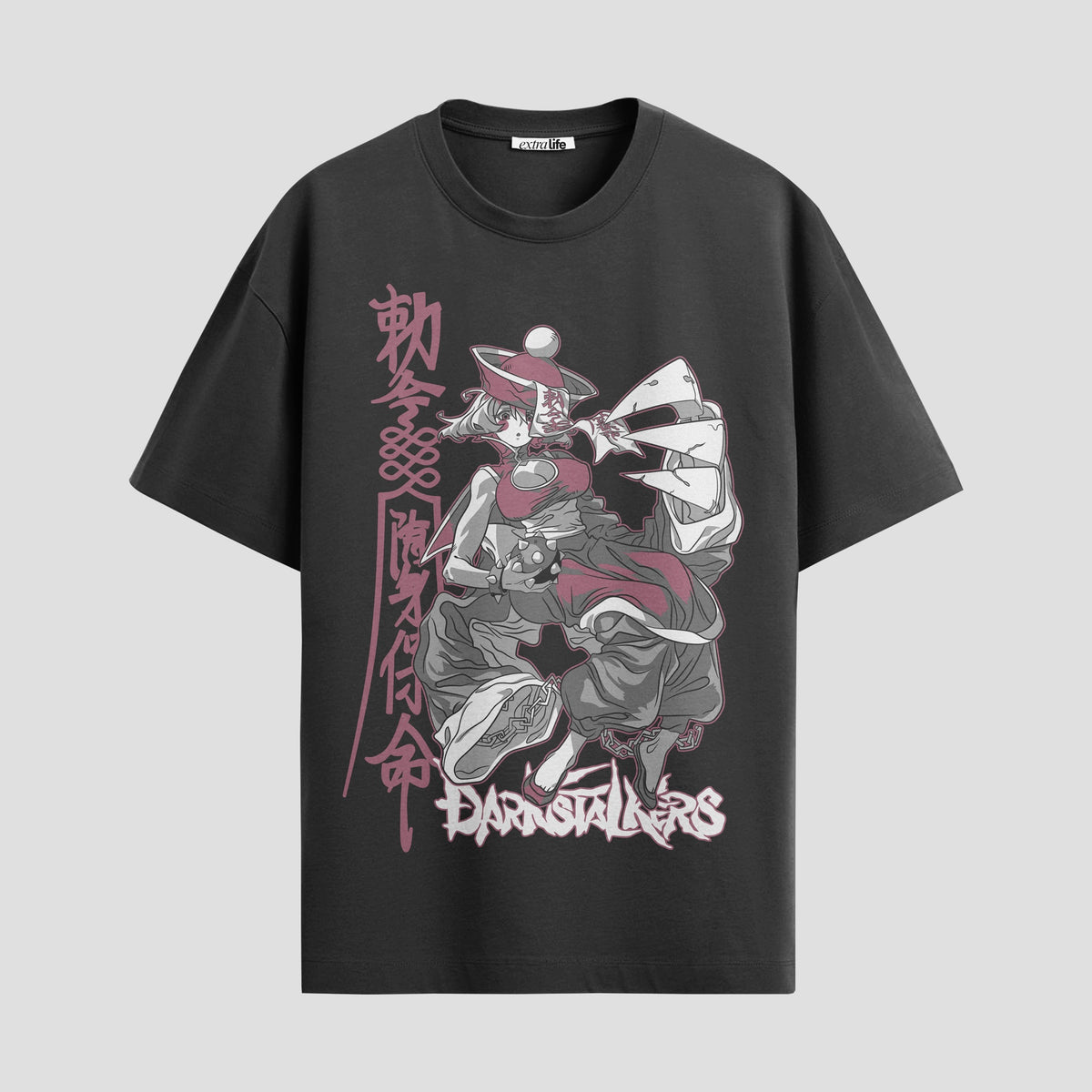 Playera urbana de anime y gaming ExtraLife MX, corte Classic Premium unisex ligero y transpirable en color Deep Black y Pure White, ropa de uso diario para gym y casual.