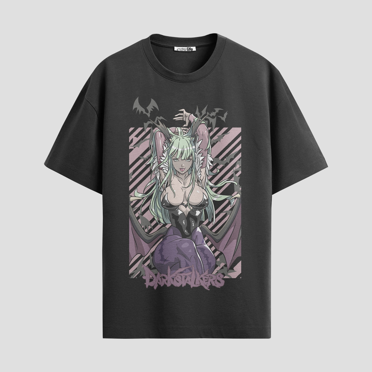 Playera urbana de anime y gaming ExtraLife MX, corte Classic Premium unisex ligero y transpirable en color Deep Black y Pure White, ropa de uso diario para gym y casual.