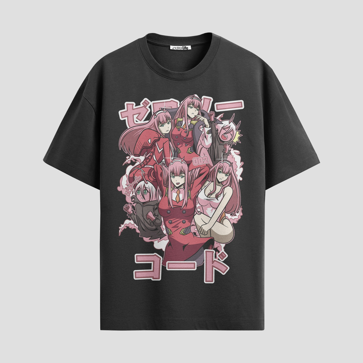 Playera urbana de anime y gaming ExtraLife MX, corte Classic Premium unisex ligero y transpirable en color Deep Black y Pure White, ropa de uso diario para gym y casual.