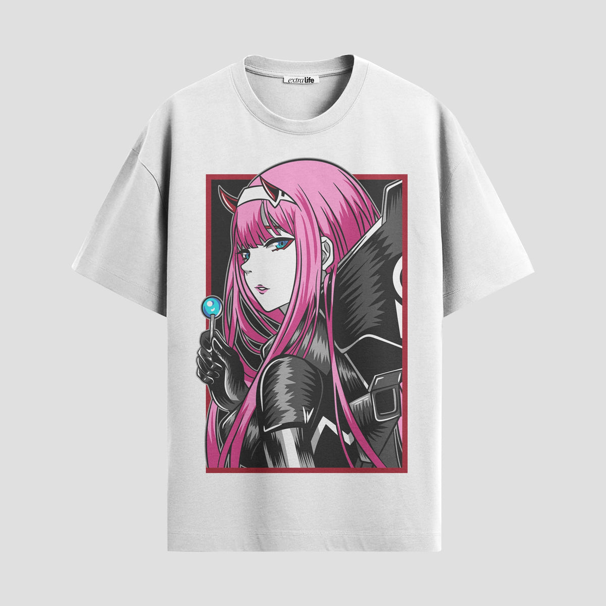 Playera urbana de anime y gaming ExtraLife MX, corte Classic Premium unisex ligero y transpirable en color Deep Black y Pure White, ropa de uso diario para gym y casual.