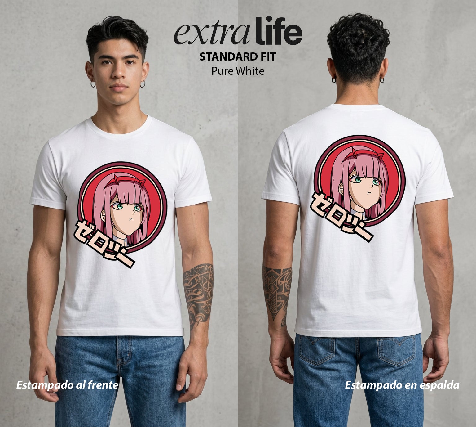 Los Pilotos del Meca | El Numero Dos #00633 - Playera Standard Fit | Pure White - Foto en modelo