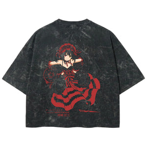 Playera streetwear premium de anime y gaming ExtraLife MX, corte boxy deluxe mineral wash heavyweight en color Acid Wash, moda urbana mexicana de culto.