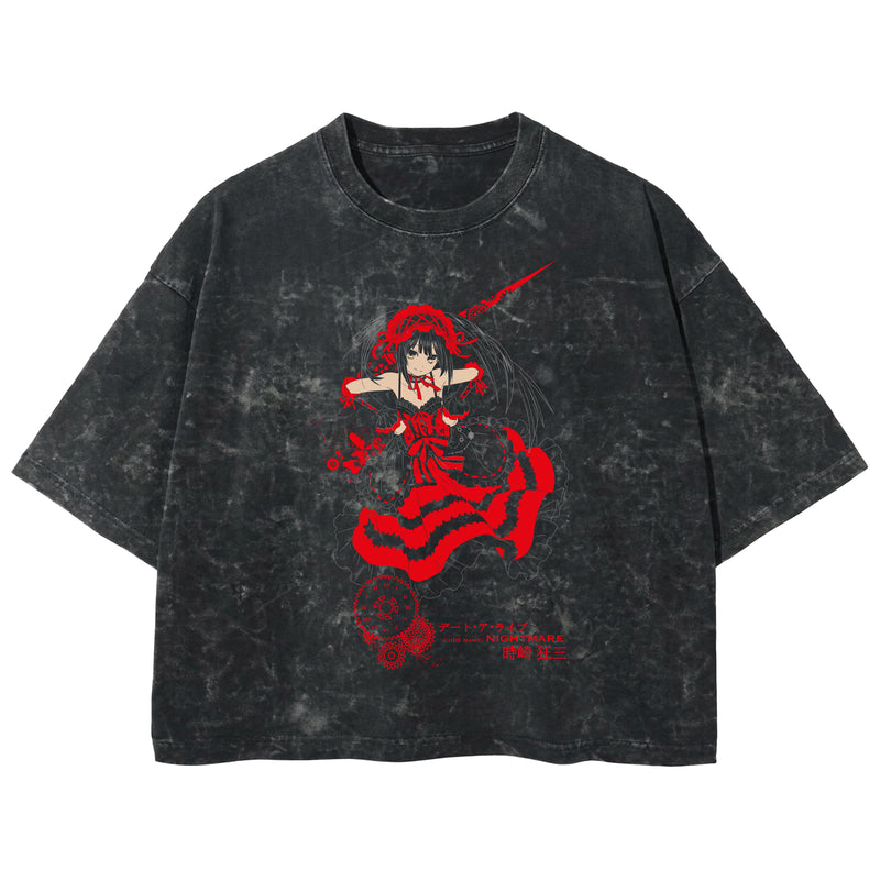 Playera streetwear premium de anime y gaming ExtraLife MX, corte boxy deluxe mineral wash heavyweight en color Acid Wash, moda urbana mexicana de culto.