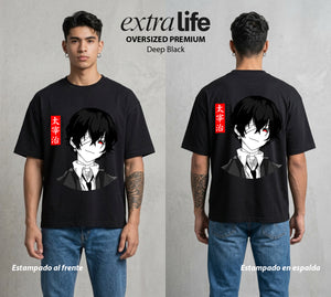 Los Detectives Literarios | Mortalidad como Arte #00637 - Playera Oversized Premium | Deep Black - Foto en modelo