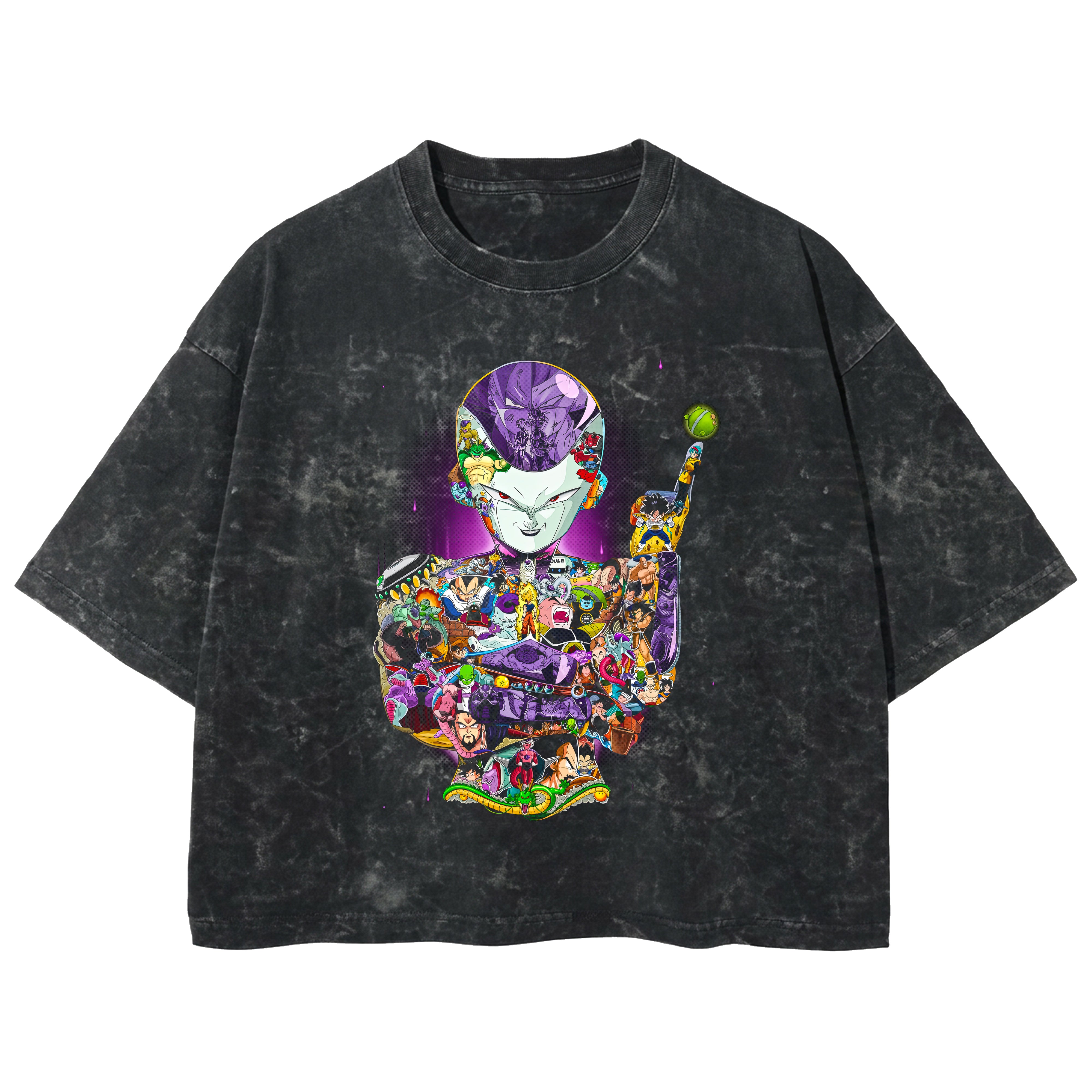 Playera streetwear premium de anime y gaming ExtraLife MX, corte boxy deluxe mineral wash heavyweight en color Acid Wash, moda urbana mexicana de culto.