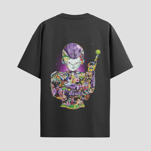 Playera urbana de anime y gaming ExtraLife MX, corte Standard Fit unisex ligero y transpirable en color Deep Black y Pure White, ropa de uso diario para gym y casual.