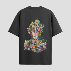 Playera urbana de anime y gaming ExtraLife MX, corte Standard Fit unisex ligero y transpirable en color Deep Black y Pure White, ropa de uso diario para gym y casual.