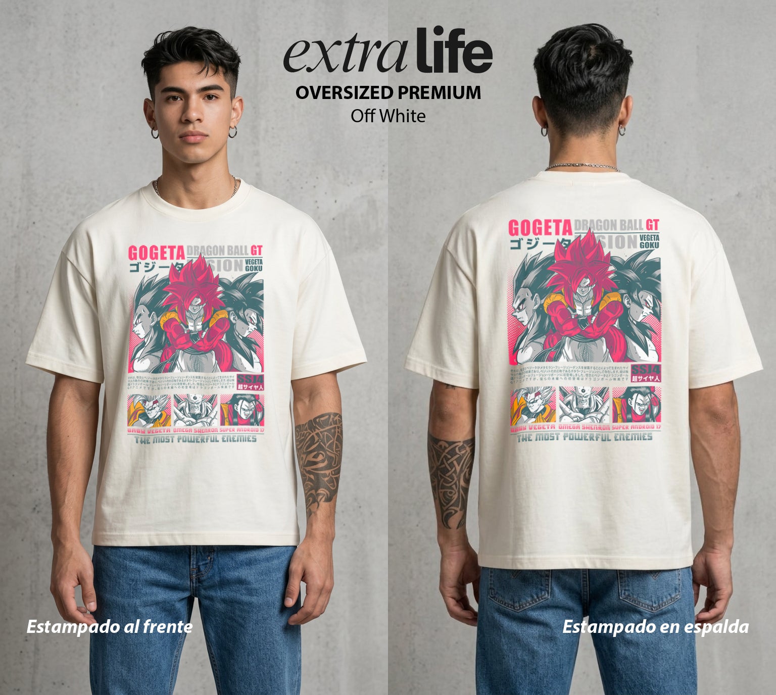 El Poder de las Esferas | El Tour Galactico #00644 - Playera Oversized Premium | Off White - Foto en modelo
