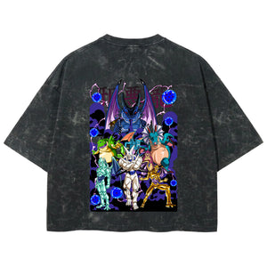 Playera streetwear premium de anime y gaming ExtraLife MX, corte boxy deluxe mineral wash heavyweight en color Acid Wash, moda urbana mexicana de culto.