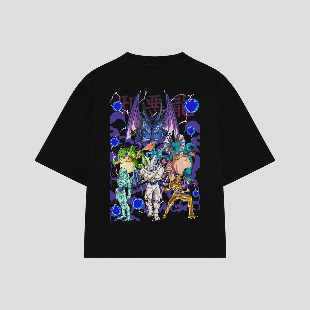 Playera streetwear premium de anime y gaming ExtraLife MX, corte oversized drop shoulder ligero y fresco en color Deep Black y Off-White, moda urbana mexicana de culto.