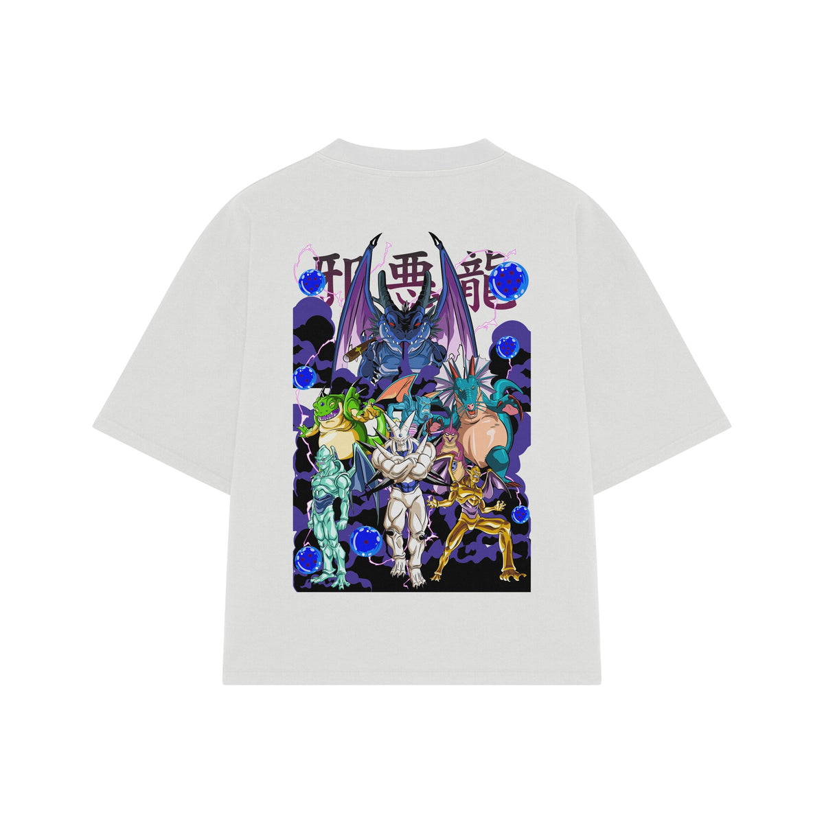 Playera streetwear premium de anime y gaming ExtraLife MX, corte oversized drop shoulder ligero y fresco en color Deep Black y Off-White, moda urbana mexicana de culto.
