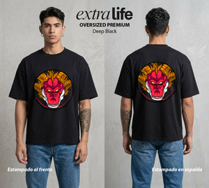 El Poder de las Esferas | El Tour Galactico #00649 - Playera Oversized Premium | Deep Black - Foto en modelo