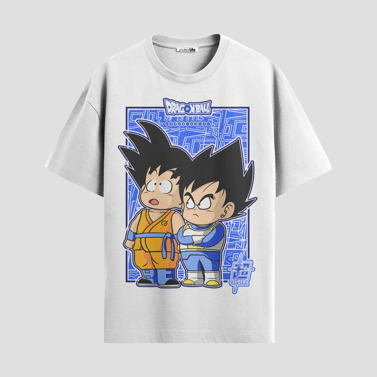 Playera urbana de anime y gaming ExtraLife MX, corte Classic Premium unisex ligero y transpirable en color Deep Black y Pure White, ropa de uso diario para gym y casual.