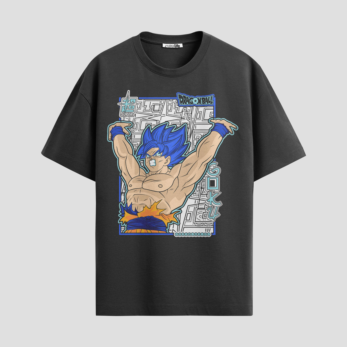 Playera urbana de anime y gaming ExtraLife MX, corte Classic Premium unisex ligero y transpirable en color Deep Black y Pure White, ropa de uso diario para gym y casual.
