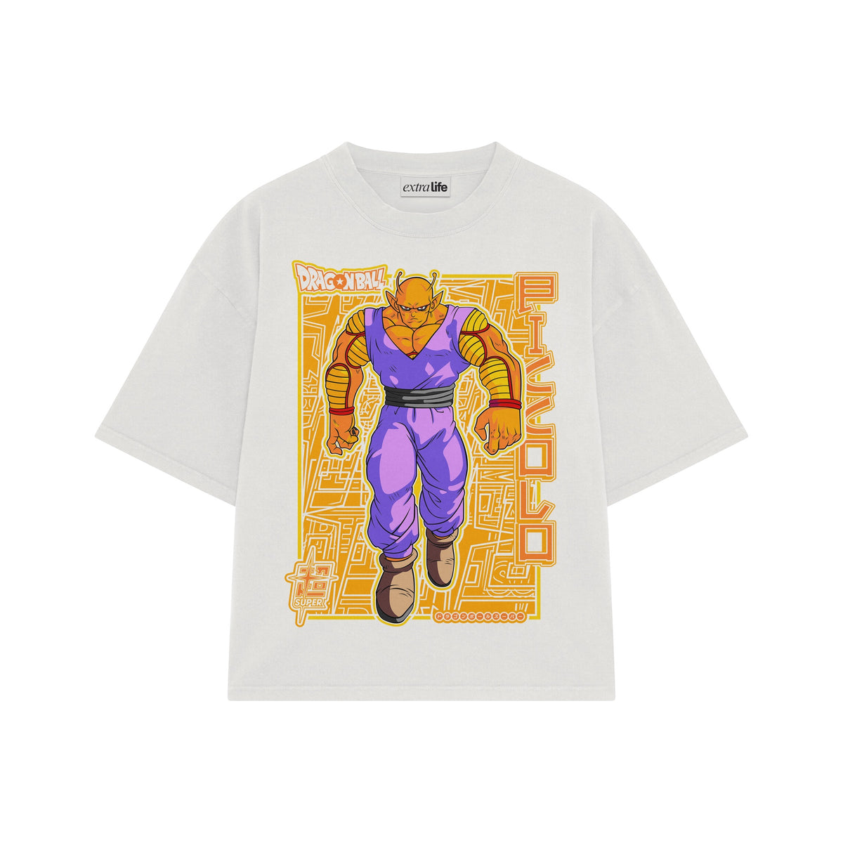 Playera streetwear premium de anime y gaming ExtraLife MX, corte oversized drop shoulder ligero y fresco en color Deep Black y Off-White, moda urbana mexicana de culto.