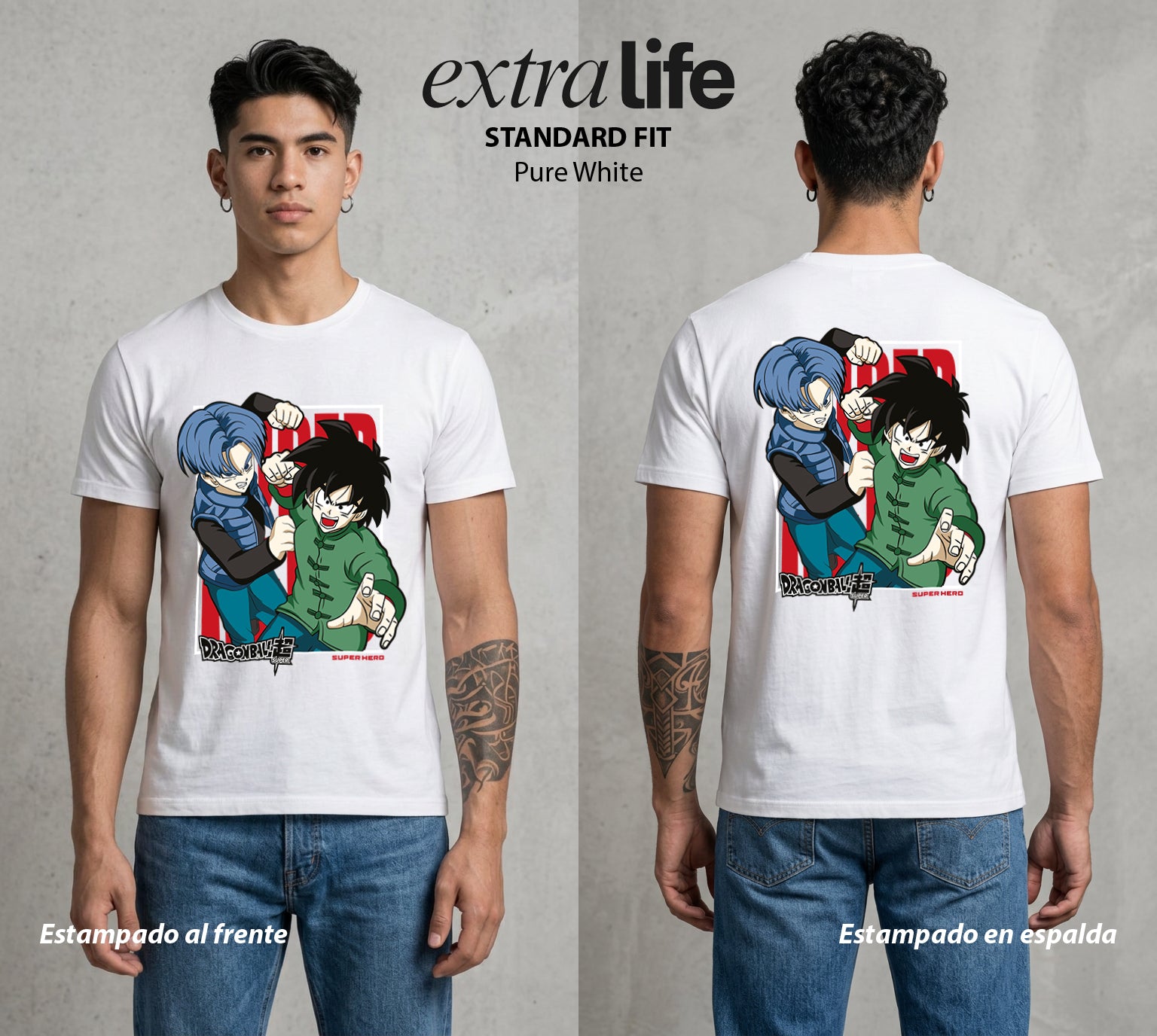 El Poder de las Esferas | El Mini Guerrero #00659 - Playera Standard Fit | Pure White - Foto en modelo