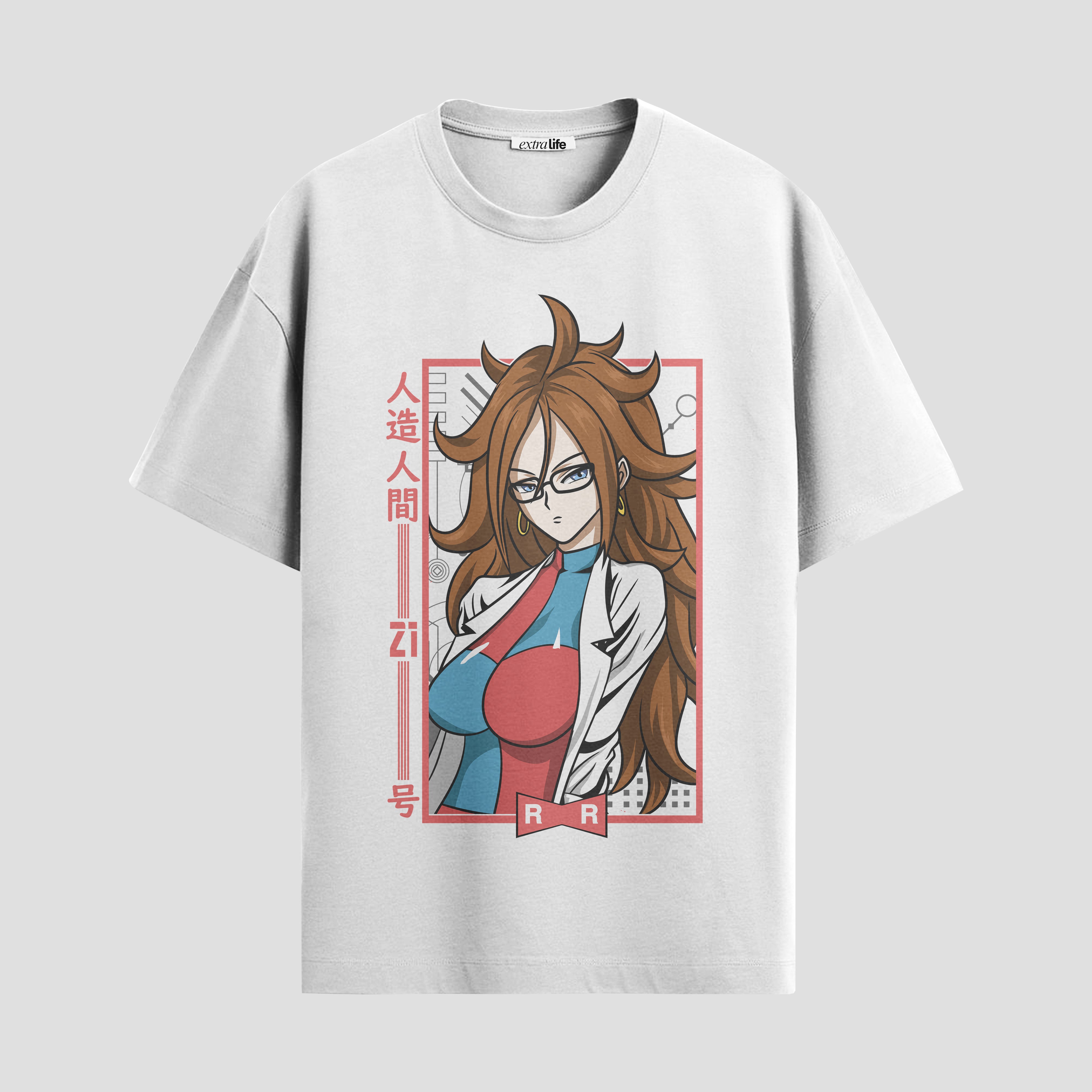 Playera urbana de anime y gaming ExtraLife MX, corte Standard Fit unisex ligero y transpirable en color Deep Black y Pure White, ropa de uso diario para gym y casual.