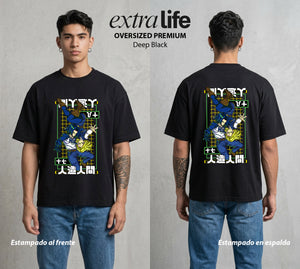 El Poder de las Esferas | Los Androides del Destino #00664 - Playera Oversized Premium | Deep Black - Foto en modelo