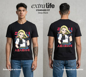 El Poder de las Esferas | El Corazon de Acero #00666 - Playera Standard Fit | Deep Black - Foto en modelo
