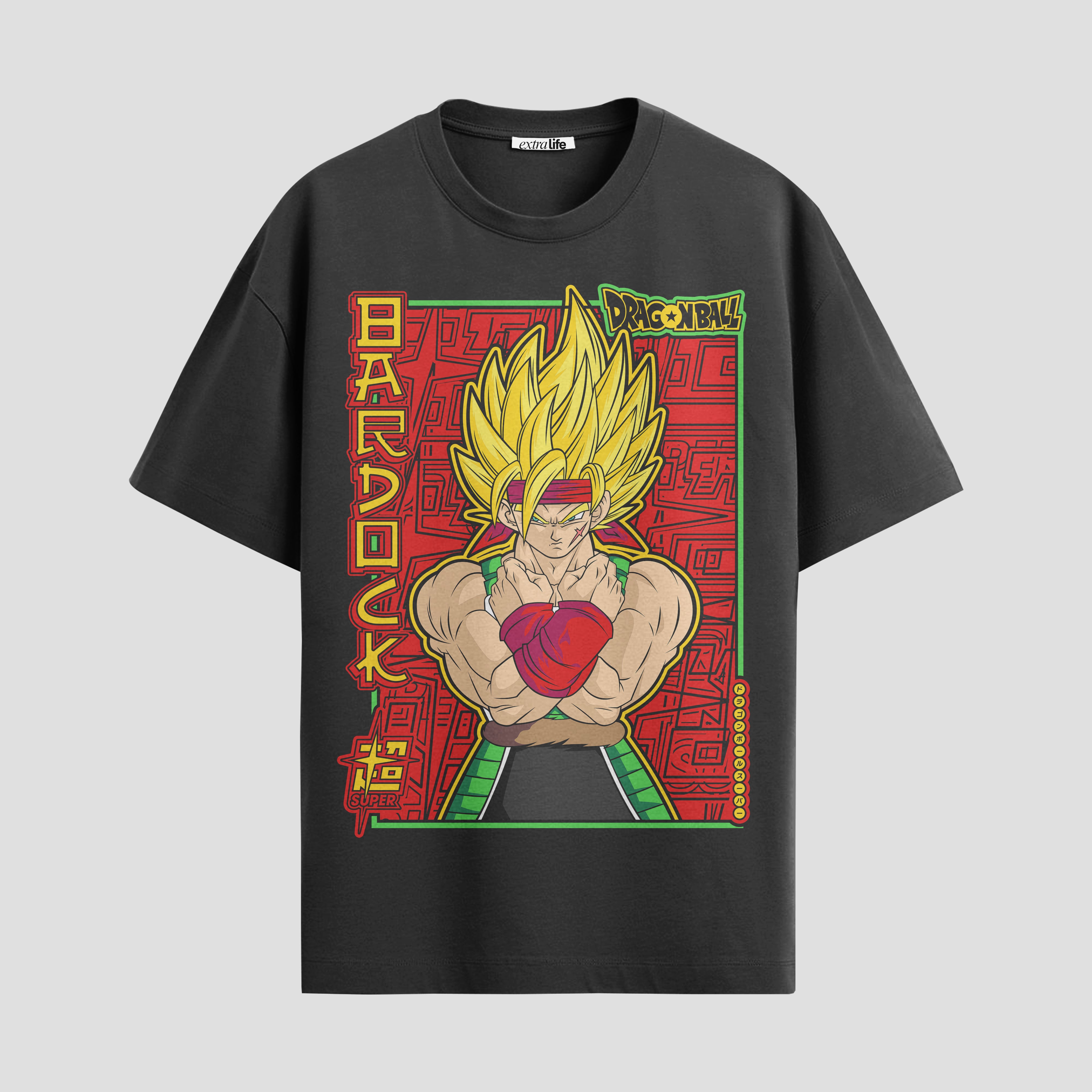 Playera urbana de anime y gaming ExtraLife MX, corte Standard Fit unisex ligero y transpirable en color Deep Black y Pure White, ropa de uso diario para gym y casual.