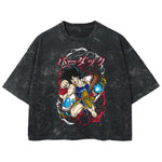 Playera streetwear premium de anime y gaming ExtraLife MX, corte boxy deluxe mineral wash heavyweight en color Acid Wash, moda urbana mexicana de culto.