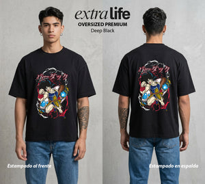 El Poder de las Esferas | El Padre del Elegido #00674 - Playera Oversized Premium | Deep Black - Foto en modelo