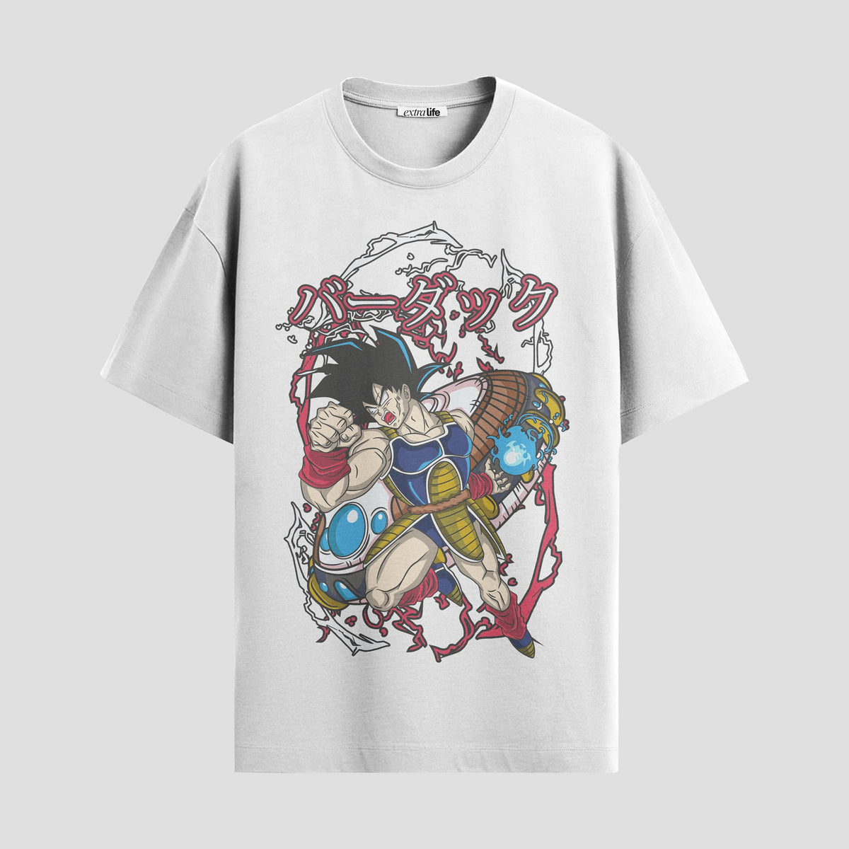 Playera urbana de anime y gaming ExtraLife MX, corte Classic Premium unisex ligero y transpirable en color Deep Black y Pure White, ropa de uso diario para gym y casual.