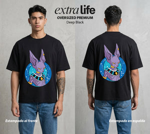 El Poder de las Esferas | El Dios de la Destruccion #00675 - Playera Oversized Premium | Deep Black - Foto en modelo