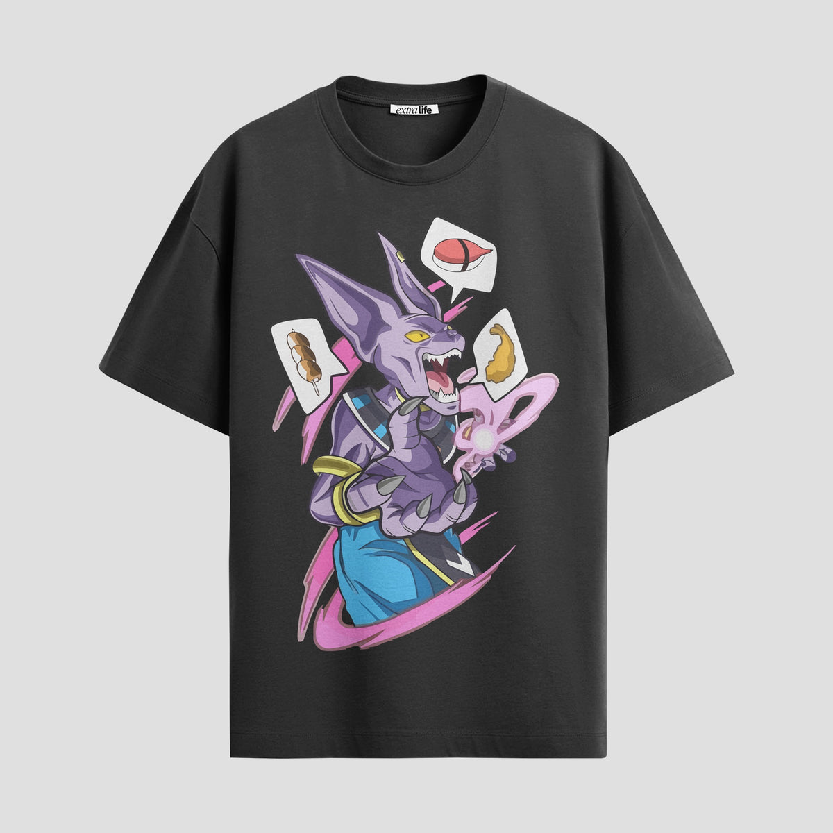 Playera urbana de anime y gaming ExtraLife MX, corte Classic Premium unisex ligero y transpirable en color Deep Black y Pure White, ropa de uso diario para gym y casual.