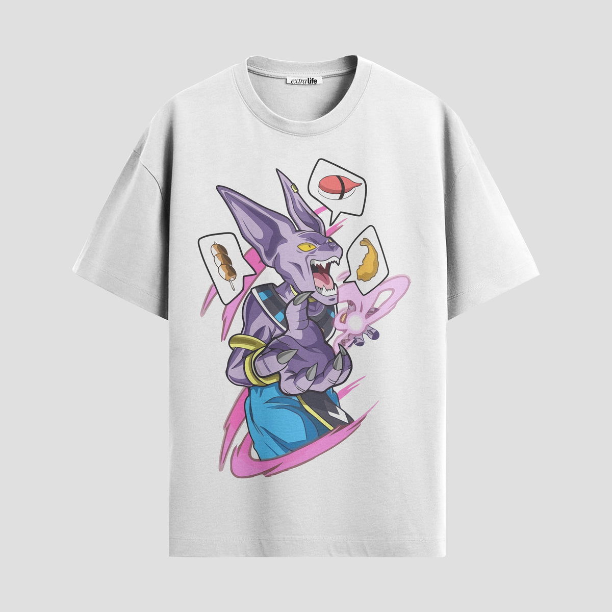 Playera urbana de anime y gaming ExtraLife MX, corte Classic Premium unisex ligero y transpirable en color Deep Black y Pure White, ropa de uso diario para gym y casual.