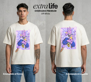 El Poder de las Esferas | El Dios Felino #00677 - Playera Oversized Premium | Off White - Foto en modelo