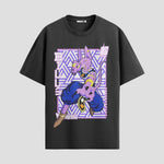 Playera urbana de anime y gaming ExtraLife MX, corte Standard Fit unisex ligero y transpirable en color Deep Black y Pure White, ropa de uso diario para gym y casual.