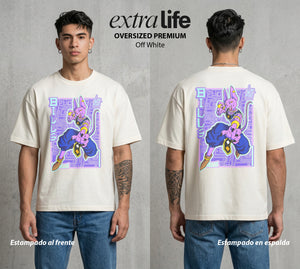 El Poder de las Esferas | El Destructor Dormilón #00678 - Playera Oversized Premium | Off White - Foto en modelo