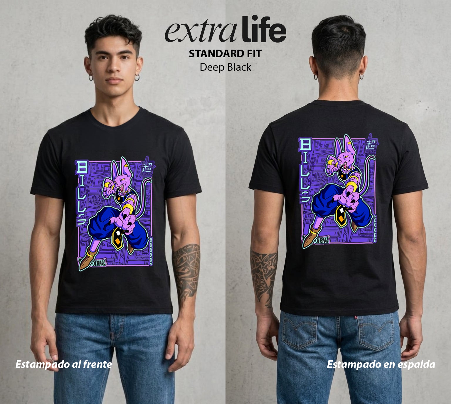 El Poder de las Esferas | El Destructor Dormilón #00678 - Playera Standard Fit | Deep Black - Foto en modelo