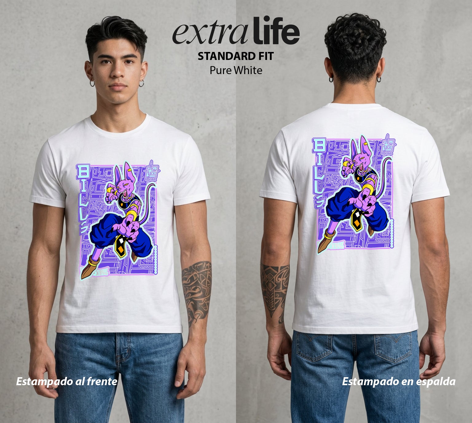 El Poder de las Esferas | El Destructor Dormilón #00678 - Playera Standard Fit | Pure White - Foto en modelo