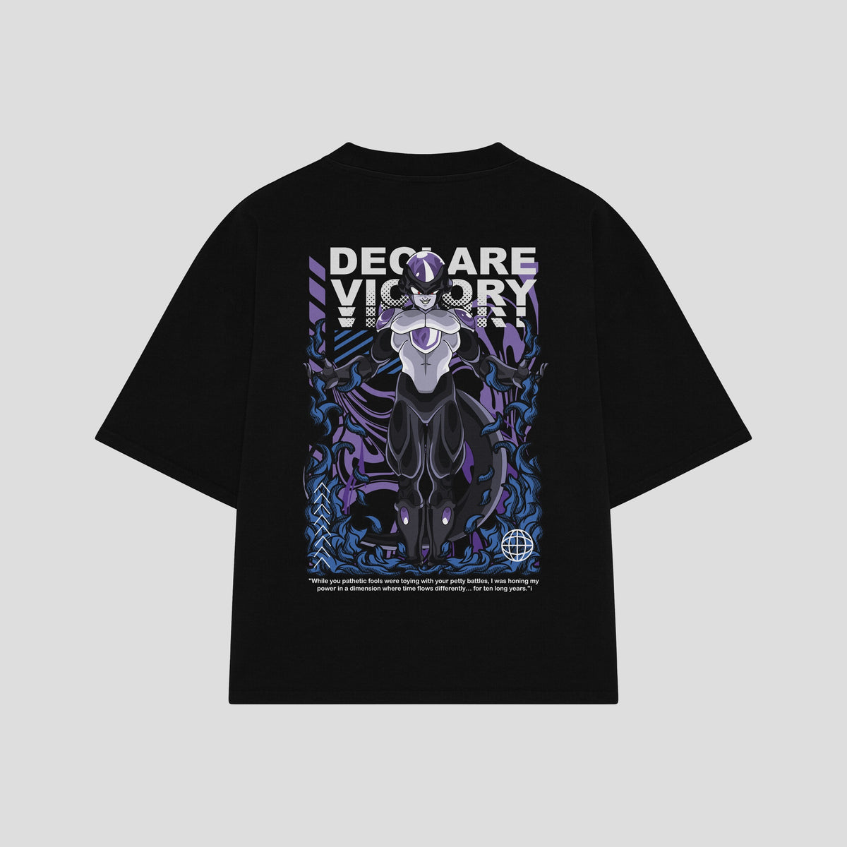Playera streetwear premium de anime y gaming ExtraLife MX, corte oversized drop shoulder ligero y fresco en color Deep Black y Off-White, moda urbana mexicana de culto.