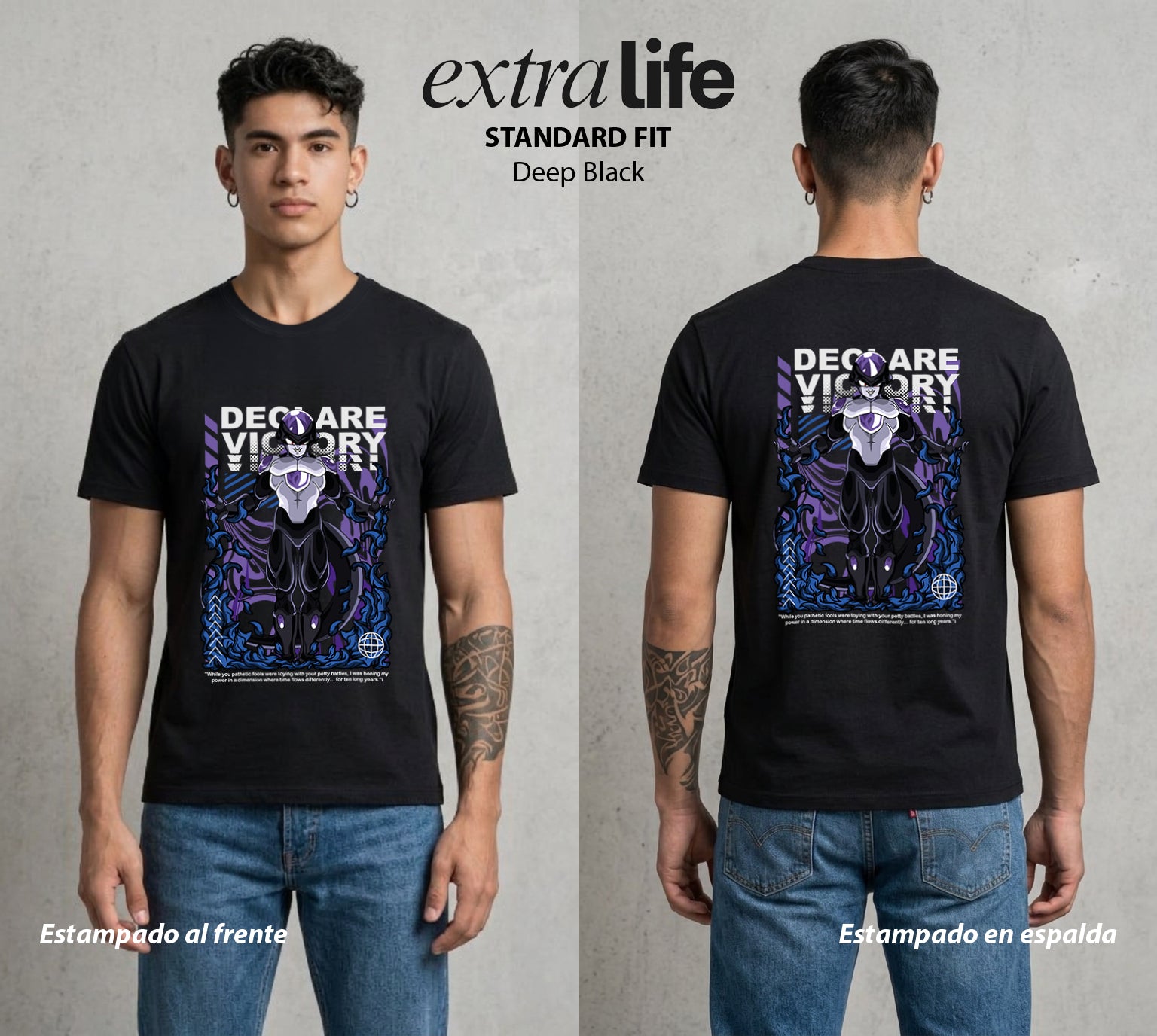 El Poder de las Esferas | El Tirano del Cosmos #00679 - Playera Standard Fit | Deep Black - Foto en modelo