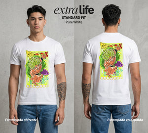 El Poder de las Esferas | El Saiyajin Legendario #00683 - Playera Standard Fit | Pure White - Foto en modelo