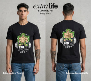 El Poder de las Esferas | Fuerza Legendaria en el Gym #00684 - Playera Standard Fit | Deep Black - Foto en modelo