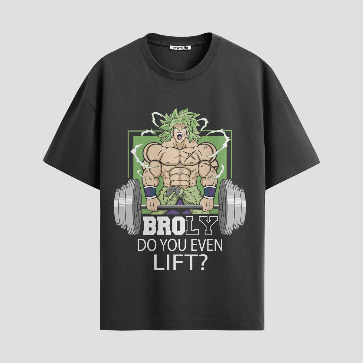 Playera urbana de anime y gaming ExtraLife MX, corte Classic Premium unisex ligero y transpirable en color Deep Black y Pure White, ropa de uso diario para gym y casual.