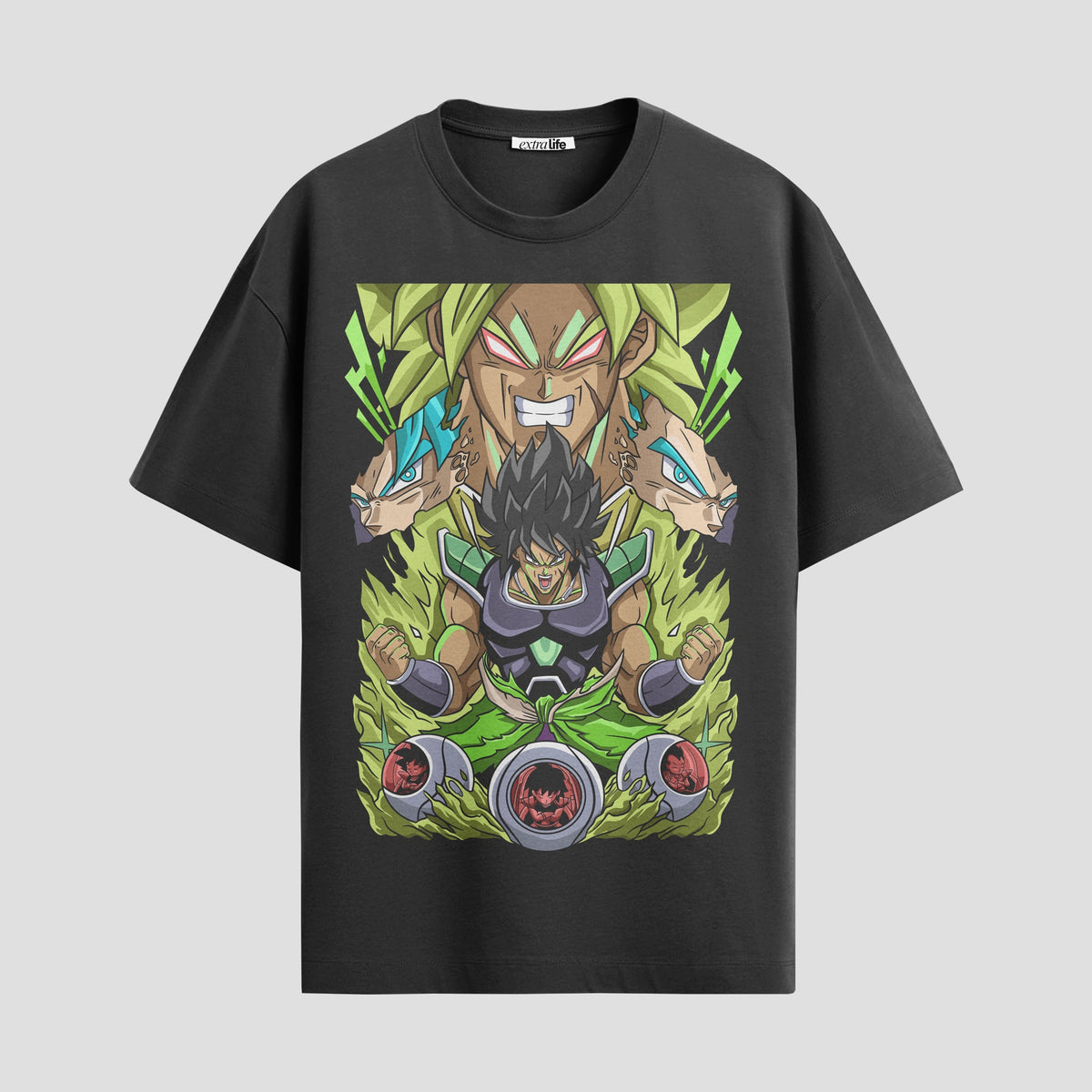 Playera urbana de anime y gaming ExtraLife MX, corte Classic Premium unisex ligero y transpirable en color Deep Black y Pure White, ropa de uso diario para gym y casual.