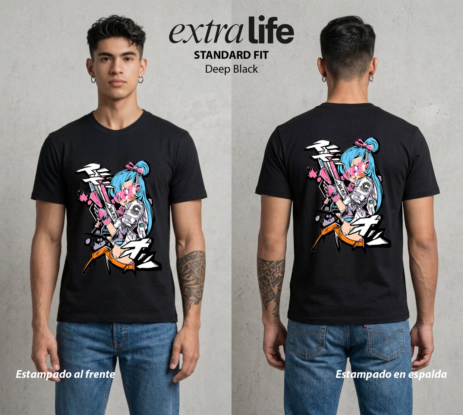 El Poder de las Esferas | La Genio del Universo #00686 - Playera Standard Fit | Deep Black - Foto en modelo
