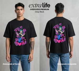 El Poder de las Esferas | La Inventora del Futuro #00689 - Playera Oversized Premium | Deep Black - Foto en modelo